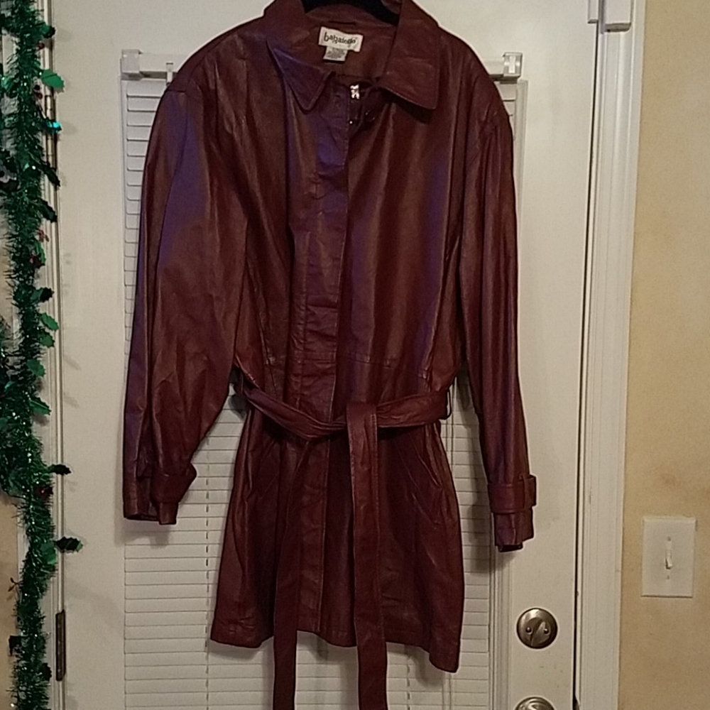 Burgundy leather jacket